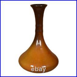 Owens Utopian Early 1900s Art Pottery Hand Painted Flowers Ceramic Vase 1113