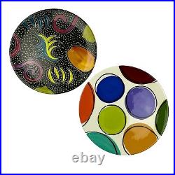 PAIR (2) Rare Kevin Goehring Signed Studio Art Pottery Plates Platters 14 1994
