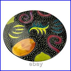 PAIR (2) Rare Kevin Goehring Signed Studio Art Pottery Plates Platters 14 1994
