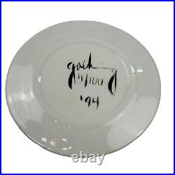 PAIR (2) Rare Kevin Goehring Signed Studio Art Pottery Plates Platters 14 1994