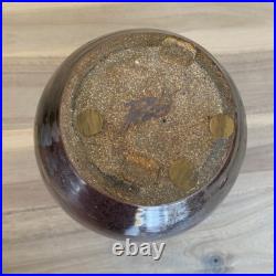 PRIETO Studio Art Pottery Vase SIGNED Vessel Carved Ceramic 11 x 7 Great