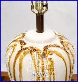 Pair of Large Ceramic Art Pottery Bases Decorative Caramel Glaze