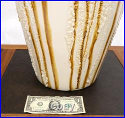 Pair of Large Ceramic Art Pottery Bases Decorative Caramel Glaze