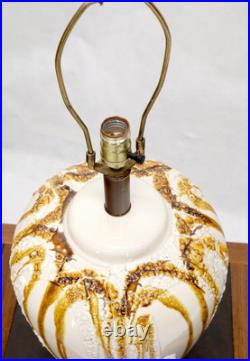 Pair of Large Ceramic Art Pottery Bases Decorative Caramel Glaze