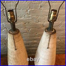 Pair of Large Studio Art Pottery Table Lamps by Lee Rosen