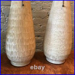 Pair of Large Studio Art Pottery Table Lamps by Lee Rosen