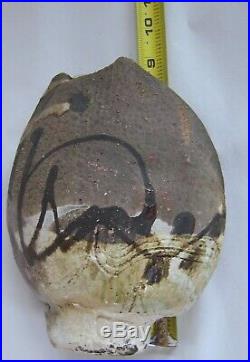 Paul Soldner Handcrafted Raku Pottery Vessel Asymetrical Ceramic Art Work