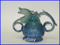 Persian Master Artist Jafar Shoja Dysfunctional Teapot Sculpture Glazed Pottery