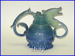 Persian Master Artist Jafar Shoja Dysfunctional Teapot Sculpture Glazed Pottery