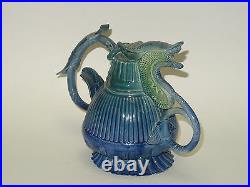 Persian Master Artist Jafar Shoja Dysfunctional Teapot Sculpture Glazed Pottery