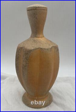 Peter Pinnell Vintage Studio Art Pottery Peach Orange Ceramic Vessel Stopper 12