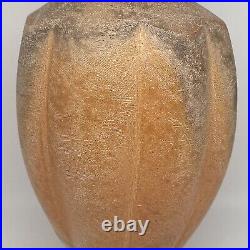 Peter Pinnell Vintage Studio Art Pottery Peach Orange Ceramic Vessel Stopper 12