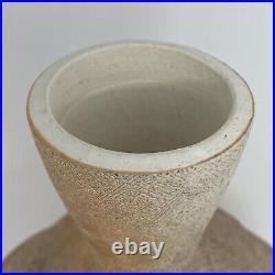 Peter Pinnell Vintage Studio Art Pottery Peach Orange Ceramic Vessel Stopper 12