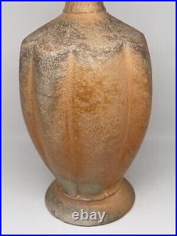 Peter Pinnell Vintage Studio Art Pottery Peach Orange Ceramic Vessel Stopper 12