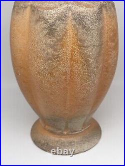 Peter Pinnell Vintage Studio Art Pottery Peach Orange Ceramic Vessel Stopper 12