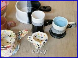 Peter Shire lot of ceramic cups mugs and bowls Echo Park Pottery EXP