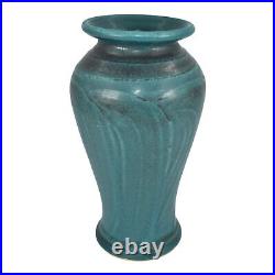 Pewabic 2000 Art Deco Hand Made Pottery Mottled Matte Blue Green Ceramic Vase