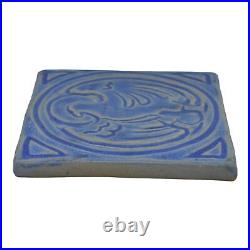 Pewabic 2001 Art Pottery Matte Blue Eagle Bird Large Ceramic Tile