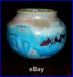 Pewabic Exceptional Early Arts & Vase Blue, Green & Red Iridescent Glaze MINT