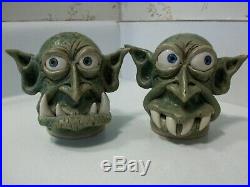 Phelps Art Pottery Monster Mash Halloween Devil Figures Salt And Pepper Shakers