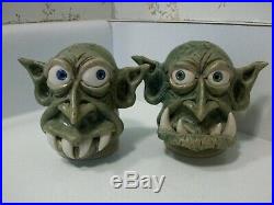 Phelps Art Pottery Monster Mash Halloween Devil Figures Salt And Pepper Shakers