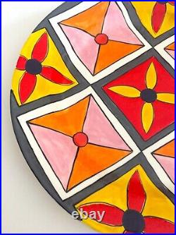 Phillip Maberry Rare Hand Painted Contemporary Art Pottery Large Ceramic Platter