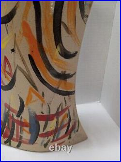 Picasso Style Face Vase Vtg Ceramic Studio Art Pottery. 12x8