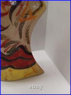 Picasso Style Face Vase Vtg Ceramic Studio Art Pottery. 12x8