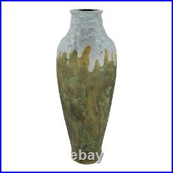 Pierrefonds 1930 Art Pottery Curdled Drip Glaze Green Ceramic Floor Vase 590