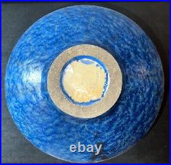 Pierrefonds French Art Deco Pottery Ceramic Vase Blue Crystaline Glaze