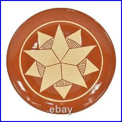 Pine Ridge Sioux Dakota Art Pottery Hand Made Geometric Star Ceramic Plate Cox
