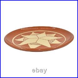 Pine Ridge Sioux Dakota Art Pottery Hand Made Geometric Star Ceramic Plate Cox