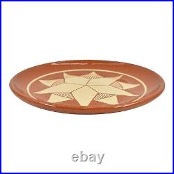 Pine Ridge Sioux Dakota Art Pottery Hand Made Geometric Star Ceramic Plate Cox