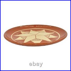 Pine Ridge Sioux Dakota Art Pottery Hand Made Geometric Star Ceramic Plate Cox