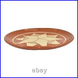Pine Ridge Sioux Dakota Art Pottery Hand Made Geometric Star Ceramic Plate Cox