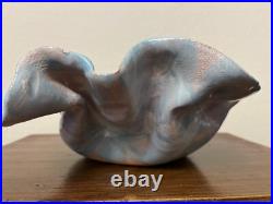 Postmodern Pottery Bowl SIGNED Pastel Organic Crimped Wavy Ruffled 1990