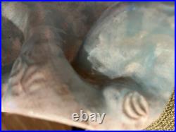 Postmodern Pottery Bowl SIGNED Pastel Organic Crimped Wavy Ruffled 1990