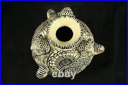 Pot/Container/Ceramic/Pottery Mexican Folk Art Chiapas Décor Yellow Jaguars #2
