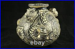 Pot/Container/Ceramic/Pottery Mexican Folk Art Chiapas Décor Yellow Jaguars #2