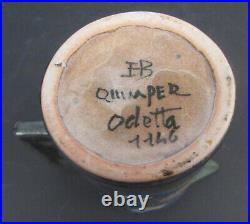 Quimper France Odetta Art Deco Pottery Ceramic Cream Pitcher Stoneware European