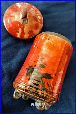 RAKU Art Pottery by Sedona Artist Bob Smith a pot, 4 legs, fennel, fine work