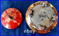 RAKU Art Pottery by Sedona Artist Bob Smith a pot, 4 legs, fennel, fine work
