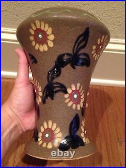 RARE Antique Carl Gebauer German Art Pottery Ceramic Vase Flower Circa 1919-1929
