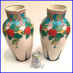 RARE Art Nouveau Deco Boch Freres Keramis Belgian Vase Pottery de Geetere MUSEUM