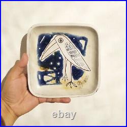 RARE Mid Century Modernist Susana Espinosa Toucan Pottery Ceramic Plate from'77