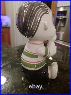 RARE Quadrifoglio PEANUTS LINUS BANK Coop. Der. Art. Hand Painted France 1968