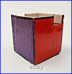 RARE Rosenthal Netter Raymor Pottery Bitossi Londi Multi-Color SQUARE BOX ITALY