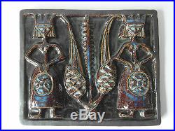 RARE Soholm Denmark Danish Art Pottery wall hanging tile Gerd Hiort Petersen