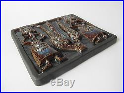 RARE Soholm Denmark Danish Art Pottery wall hanging tile Gerd Hiort Petersen