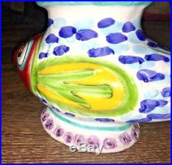 RARE Vietri DeSimone Pottery Art Vase Fish centerpiece Italy Large Numbered